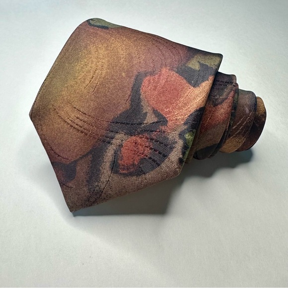 NWT Vintage XL Givenchy Monsieur Abstract Watercolor Textured Long Tie - Picture 8 of 8